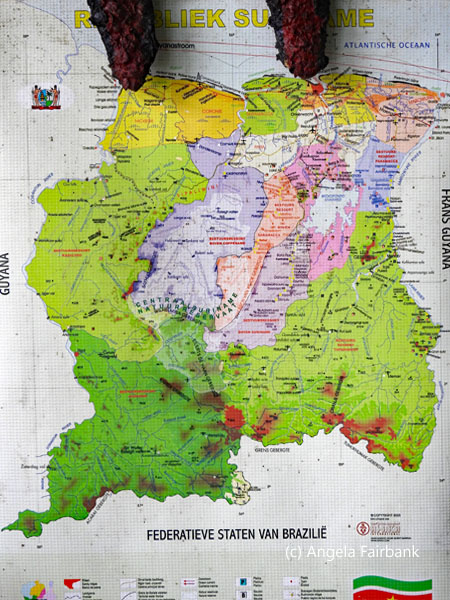 map of suriname