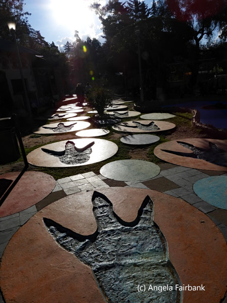 dinosaur footprints in children's park