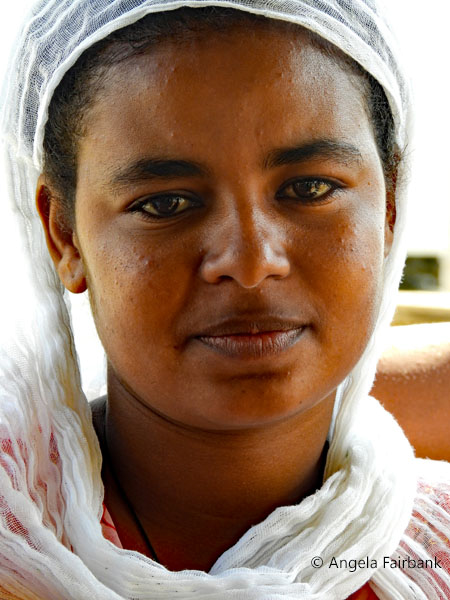 Ethiopian woman at cafe
