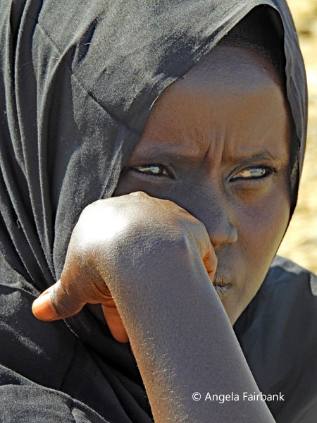 Afar mother in black