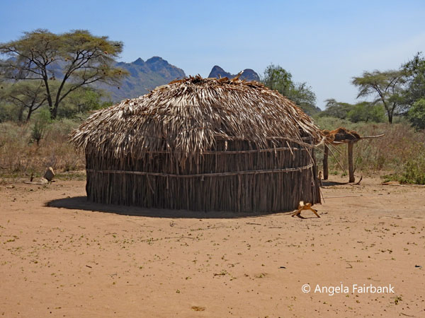 flat-roofed hut