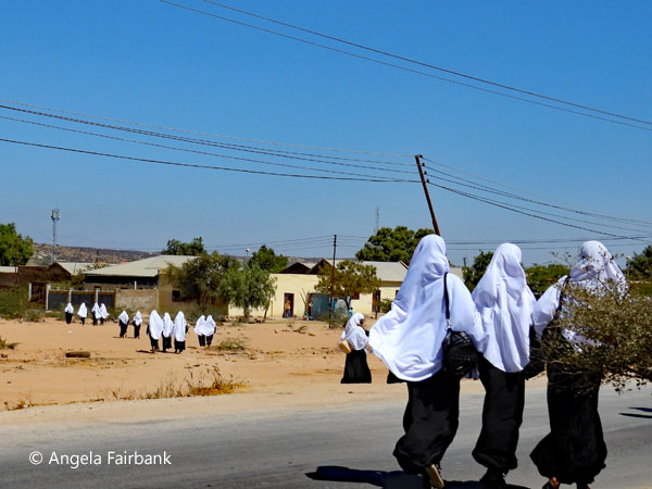 highschool students on road