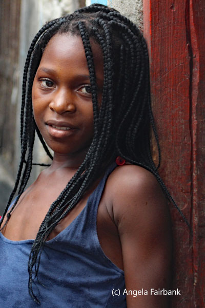 girl in long plaits