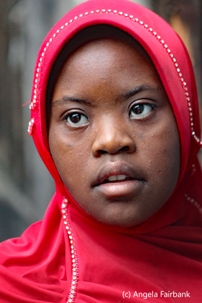 girl in red hijab