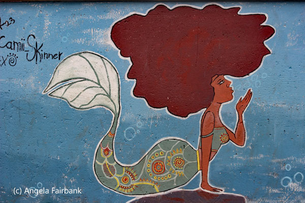 mural of mermaid