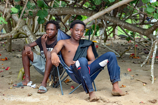 boys on musical beach
