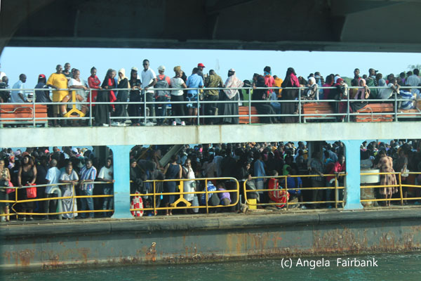 crowded passenger ferry