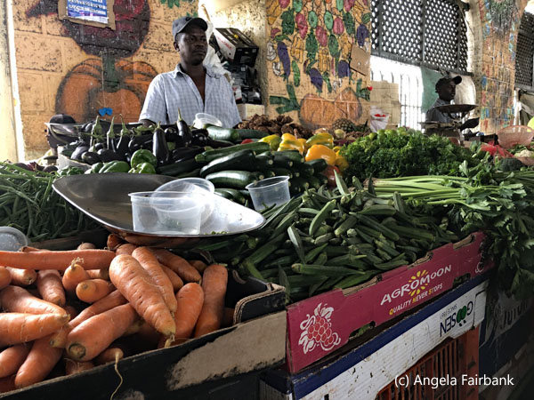 man with vegetables