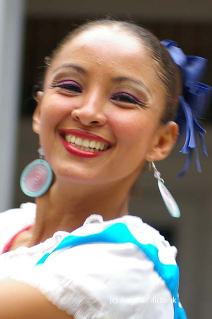 dancer in white and blue