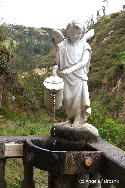 white angle pouring water