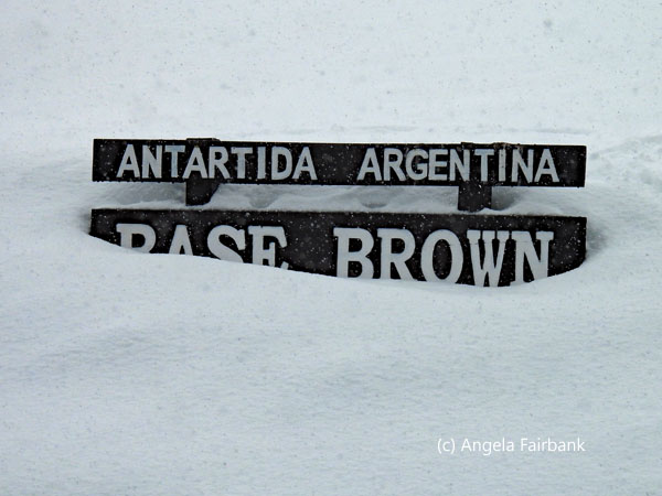 brown station sign