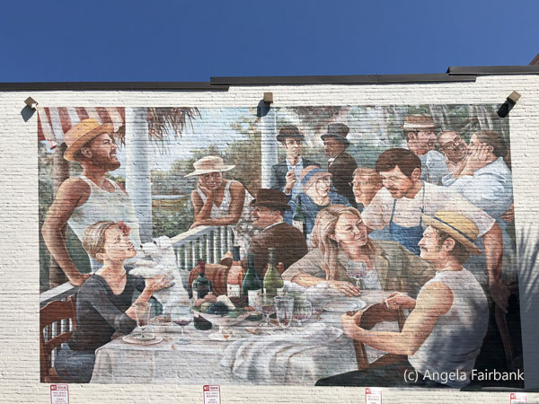 mural of lunch party