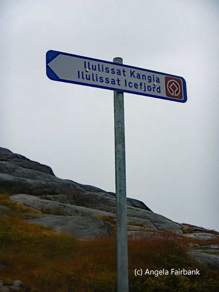 ilulissat icefjord direction sign