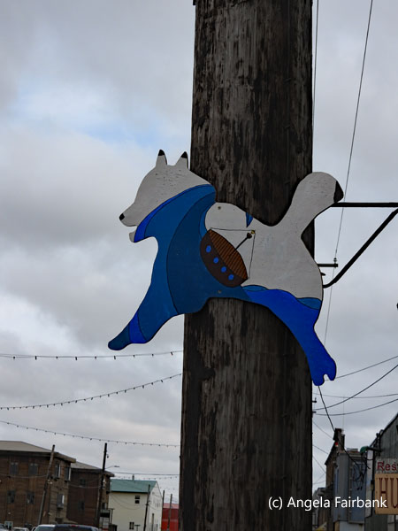 iditarod race markers on poles