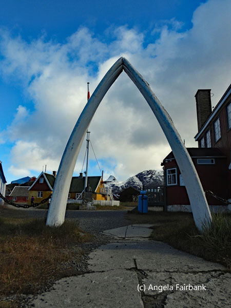 bow whale bone entrance to museum complex