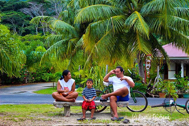 Family, Huahine, French Polynesia, copyright Angela Fairbank
