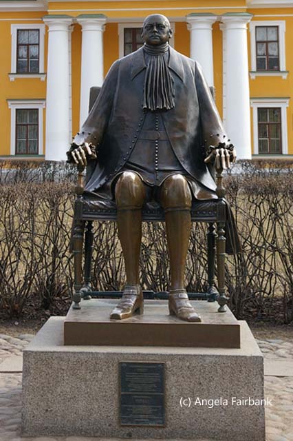 oddly proportioned statue of Peter the Great